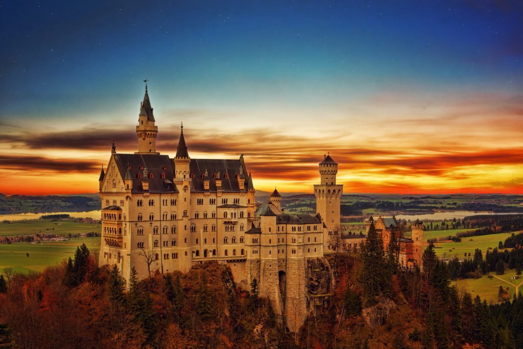 Neuschwanstein Castle Germany sunset viewpoint