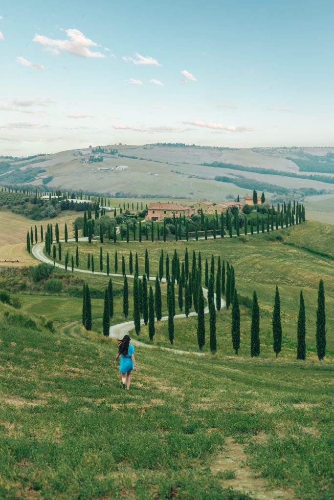 woman walking on grass