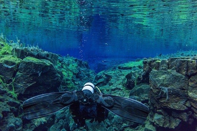 Snorkeling in La Silfra, Iceland