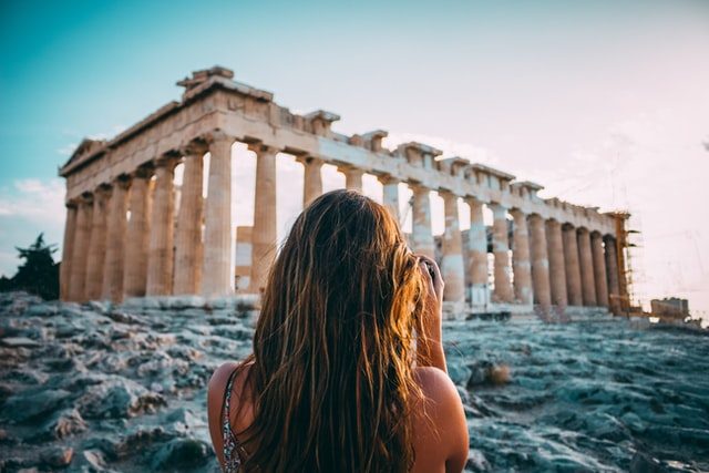 Filming The Pantheon In Athens