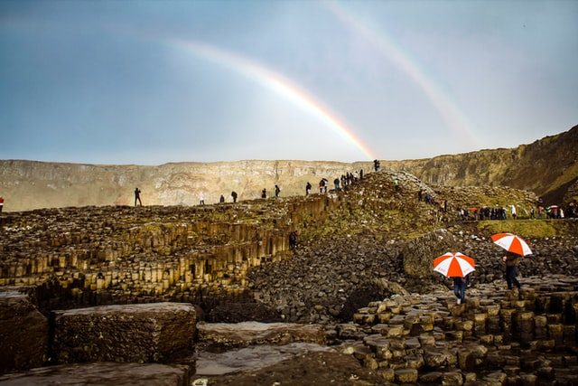 Rainbow over Giant's Causeway, Northern Ireland